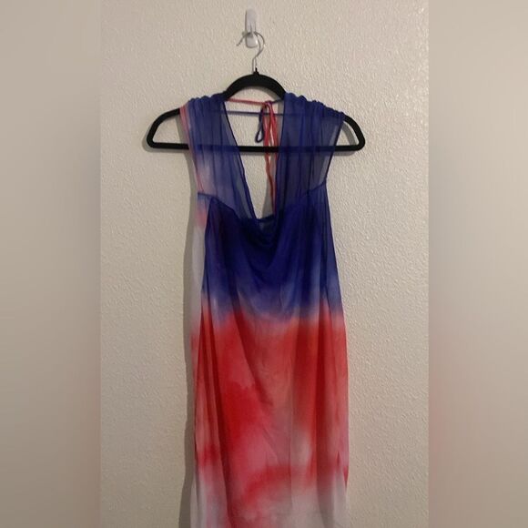 NWT- Gabrielle Union- red white and blue mesh bathing suit cover- Size Medium - Picture 2 of 8